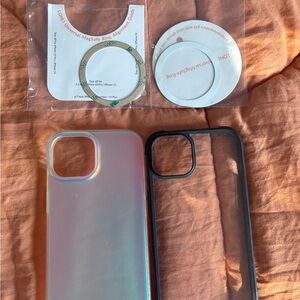 Iridescent and Black Phone Case Set